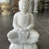 Tượng phật thích ca đá trắng nguyên khối cao 30cm T081
