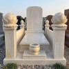 Cặp Búp Sen Khai Hoa bằng đá trắng tự nhiên nguyên khối Cao 30cm x Ngang 30cm x Rộng 30cm T544