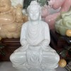 Tượng phật thích ca đá trắng nguyên khối cao 40cm may mắn tài lộc cho gia chủ T079