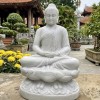 Tượng phật thích ca đá trắng ngồi cao 50cm T463