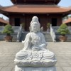 Tượng phật bà quan âm đá trắng nguyên khối cao 80cm T254
