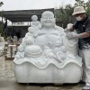 Tượng phật di lặc ngũ phúc bằng đá trắng nguyên khối cao 1.8m ngang,1.73m, dài 1.12m T195