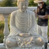 Tượng phật thích ca đá trắng Cao 1.2m ngang 60cm dài 60cm  T143