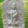 Phật Bà Quan Thế Âm Bồ Tát được chạm khắc trên đá trắng tự nhiên cao 1m5 T238