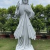 Tượng Chúa Giêsu Lòng Thương Xót đá trắng cao 2m T202