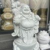 Tượng phật di lặc đá trắng nguyên khối cao 80cm T052