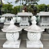 Cặp chân đèn đá trắng nguyên khối cao 55cm T050