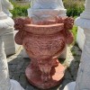 Lư hương đá vân gỗ đỏ nguyên khối cao 85cm ngang 75cm T104