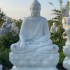 Tượng phật thích ca đá trắng nguyên khối cao 1.8m ngang 1.1m dài 80cm  T129