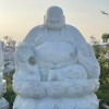 Tượng di lặc đá trắng nguyên khối cao 1.9m, ngang 1.4m, dài 1m T216