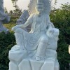 Tượng quan âm đá trắng nguyên khối cao 1.6m, ngang 90cm, dài 60cm T212 