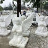 Tượng thiên thần đá trắng cao 50cm T179