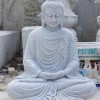 Tượng phật thích ca ngồi đá trắng nguyên khối cao 60cm T274