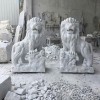 Cặp sư tử đá trắng nguyên khối cao 2m T350