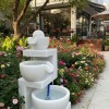 Tháp nước tiểu cảnh đá trắng tự nhiên cao 86cm T336