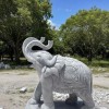 Tượng con voi đá trắng nguyên khối cao 1m2  T364