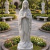 Tượng Đức Mẹ Maria bằng đá trắng nguyên khối cao 1.3m T391