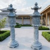 Cặp chân đèn đá nguyên khối cao 2m T435