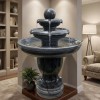 Thủy luân nước đá cẩm vân tự nhiên nguyên khối, cao 1m T428