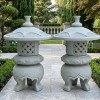 Cặp chân đèn đá sa thạch nguyên khối cao 65cm T441