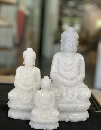 Tượng phật thích ca đá trắng 10cm 15cm 20cm 30cm T089