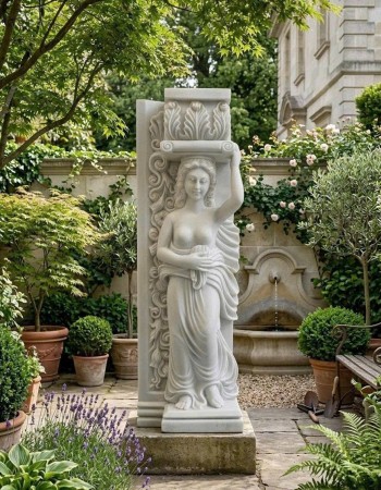 Tượng nghệ thuật đá nguyên khối Tượng Nữ Thần Caryatid Cao 1m4 T476