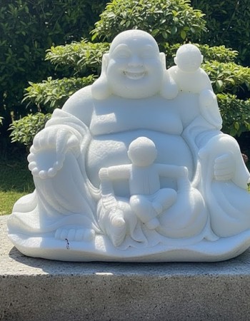 Tượng di lặc ngồi xung quanh là các tiểu đồng cao 46cm  T233