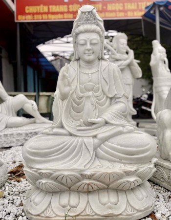 Tượng phật quan âm đá nguyên khối cao 1M T061