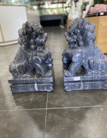 Cặp kỳ lân đá cẩm vân cao 40cm T071