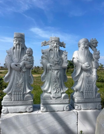 Tượng tam đa đá trắng xanh Cao 1.5M -ngang 56Cm dài 43Cm  T140