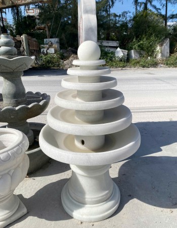 Thủy luân nước phong thủy bằng đá trắng nguyên khối Cao 1.1m ngang 60cm T189