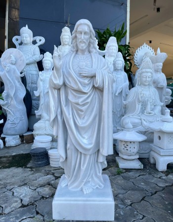 Tượng chúa giêsu thánh tâm cao 1m03 nguyên khối tự nhiên T277