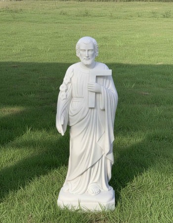 Tượng thánh giuse đá trắng nguyên khối cao 1m2 T276