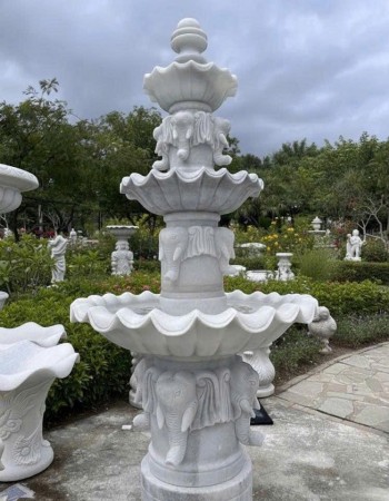 Thủy luân nước đá trắng nguyên khối tự nhiên cao 2.2m T360