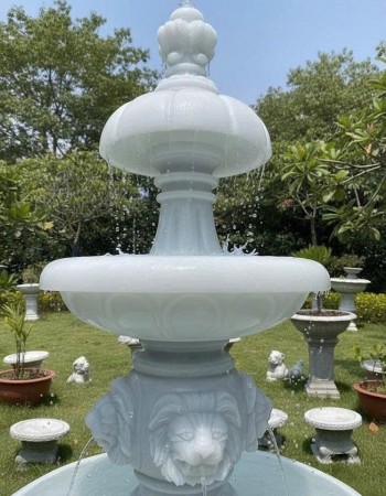 Thủy luân nước đá trắng nguyên khối tự nhiên cao 2.5m T361