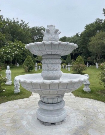 Thủy luân nước đá trắng nguyên khối tự nhiên cao 2m T362