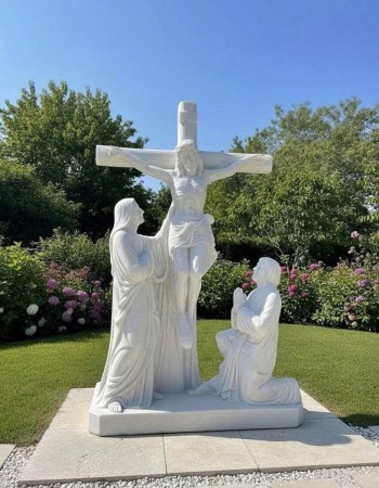 Tượng Chúa Giêsu chịu đóng đinh trên cây thập giá, cao 2.5m T384