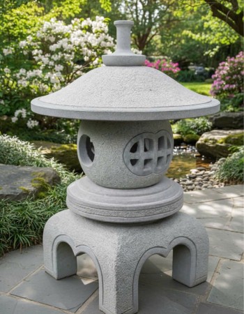 Cặp chân đèn đá sa thạch tự nhiên cao 60cm  T334