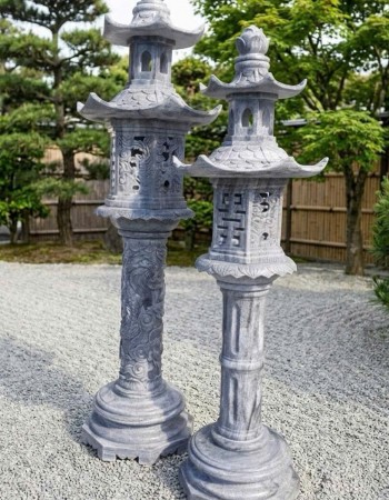 Chân đèn đá Sa thạch tự nhiên nguyên khối, cao 1.6m T446