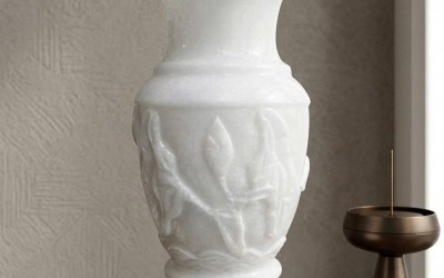 Lọ Hoa Đá Trắng Tự Nhiên Cao Cấp - Đẳng Cấp Decor Chiêu Tài Tấn Lộc