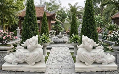 Giải Mã Năng Lượng Chiêu Tài Của Tượng Tỳ Hưu Đá Trắng Tự Nhiên Nguyên Khối