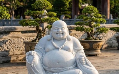 Vì Sao Tượng Di Lặc Đá Trắng Nguyên Khối Được Giới Phong Thủy Săn Đón?