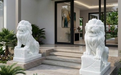Kinh nghiệm chọn Sư Tử Đá Trắng chuẩn phong thủy từ chuyên gia